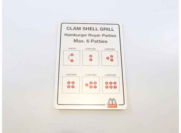 Patty placement for 6 patties (Hamburger Royal) 