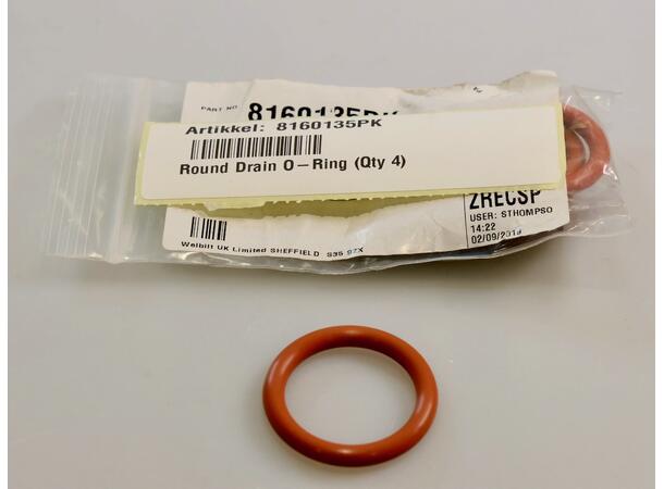 Round Drain O-Ring (Qty 4) Rund drenerings-O-ring (antall 4) 