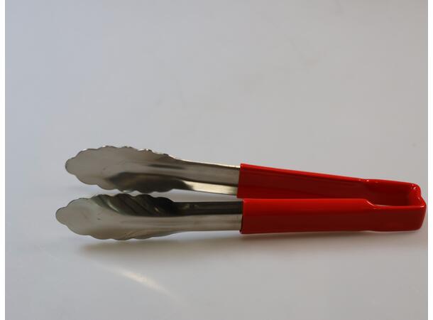 Tong Stainless Steel Red Handle 240mm 