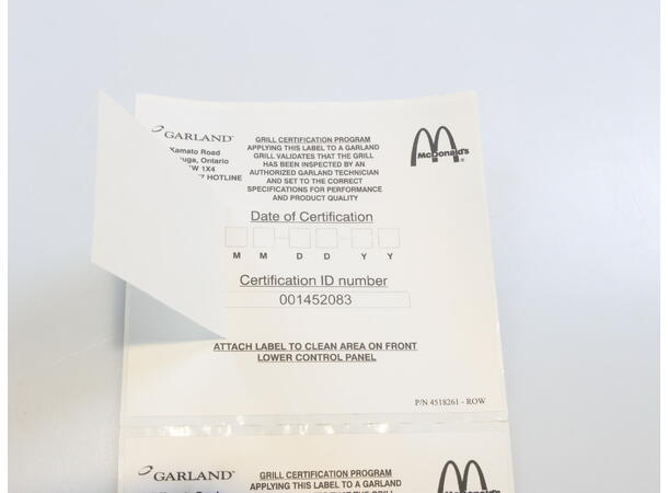 LABEL CERT.ROW 