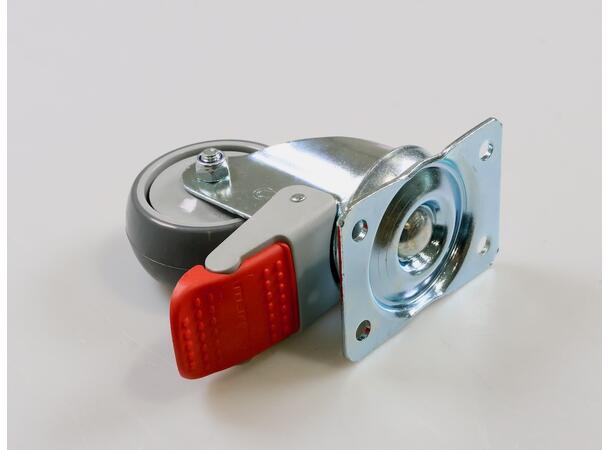 Caster 75mm with Brake and Plate 