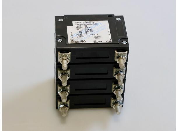 Circuit Breaker, 250V, 50A, 4 Pole Automatsikring, 250 V, 50 A, 4-polet 