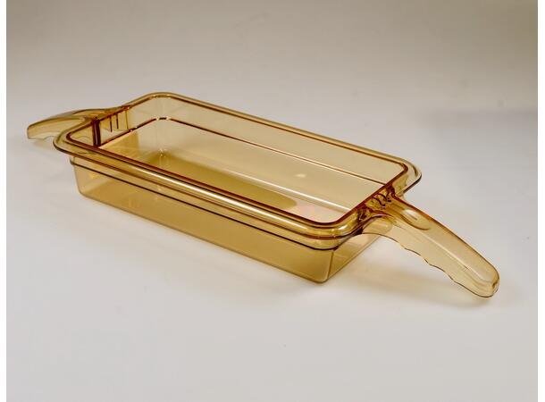 Pan GN 1/3-65 with Two Handles Amber Panne GN 1/3 med håndtak for varmeskap 