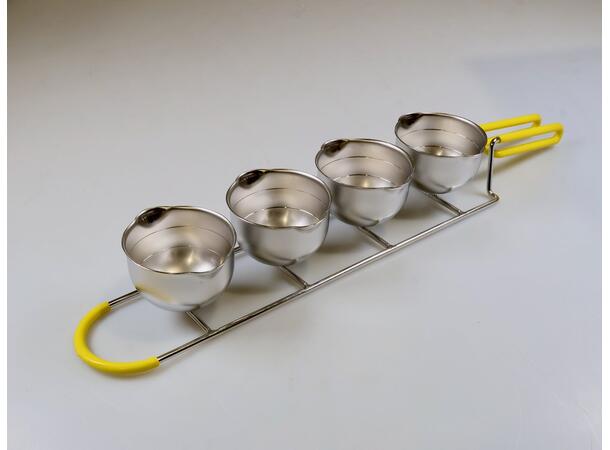 Stager, Egg, 4 Cups with Plastic Handle, Yellow 