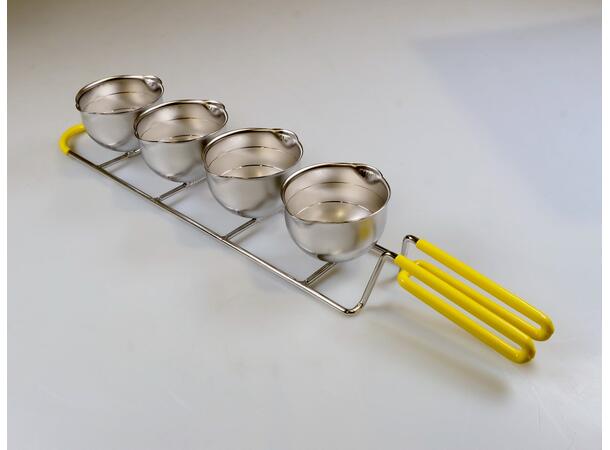 Stager, Egg, 4 Cups with Plastic Handle, Yellow 