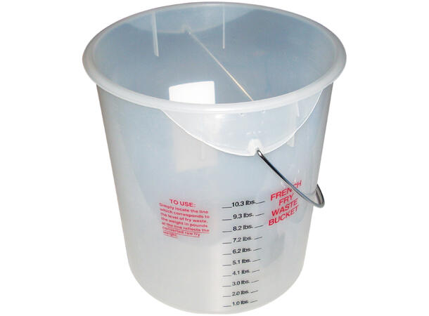 Bucket, L337xw337xh351mm, Plastic, White , French Fry Waste, 351Mm 