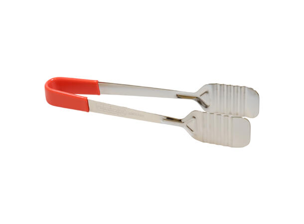 Tong Flat 240mm Red Handle Stainless Steel 